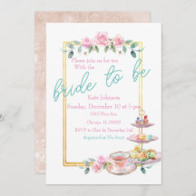 Pink Floral Bride to Be Bridal Shower Tea Party 