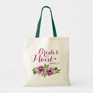 Pink Floral Brides Maid Tote Bag