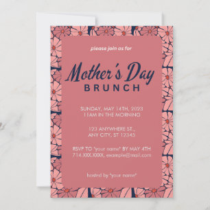 Pink Floral Brunch Invitation for Mother’s Day