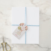 Pink Floral Bunny Balloon Birthday Gift Tag (With Twine)