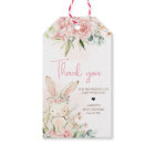 Pink Floral Bunny Rabbit Baby Shower Favour Tags