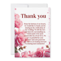Pink Floral Burgundy Thank You Cards