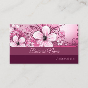 Pink Floral Business Card