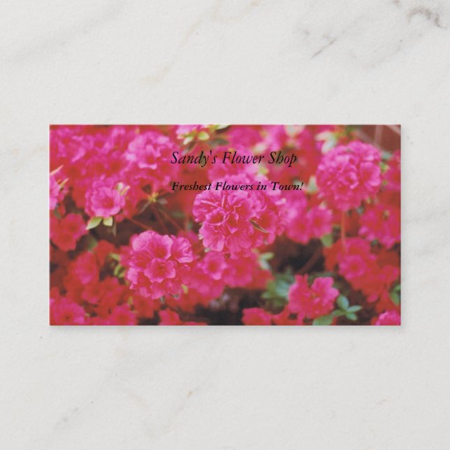 Pink floral business cards (Front)