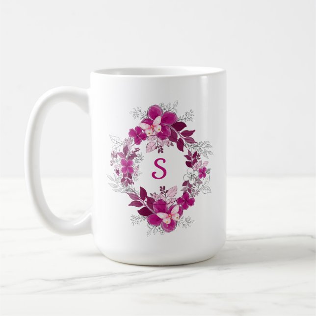 Pink Floral Butterfly Mug (Left)