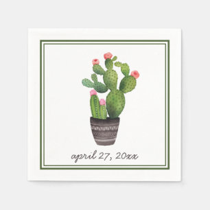 Pink Floral Cactus Napkin