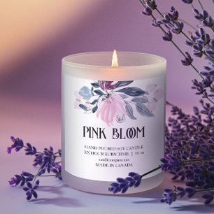 Pink Floral Candle Product Square Sticker