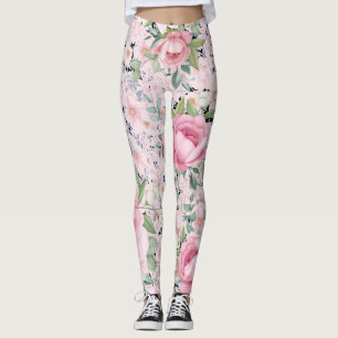 Pink Floral Capri Length Buttery Soft Leggings