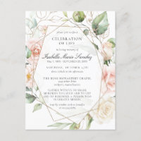 Pink Floral Celebration of Life Funeral