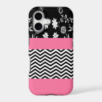 pink floral chevron
