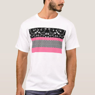 pink floral chevron T-Shirt
