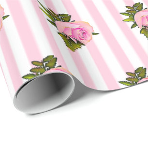 Pink Floral Chic Roses shabby Gift Wrap