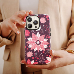 Pink Floral Christmas iPhone   Christmas iPhone 13 Pro Max Case