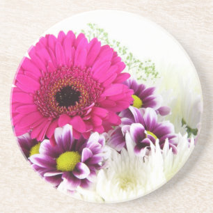 Pink floral coaster