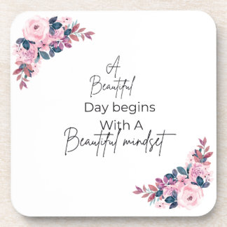 Pink Floral Coaster, A Beautiful Day Begins, Elega Coaster