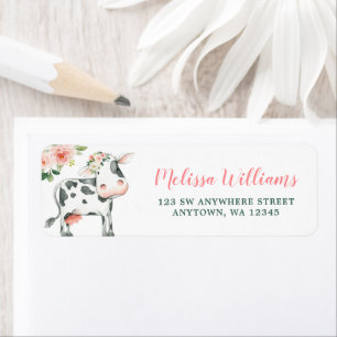 Pink Floral Cow Girl Return Adresse :
