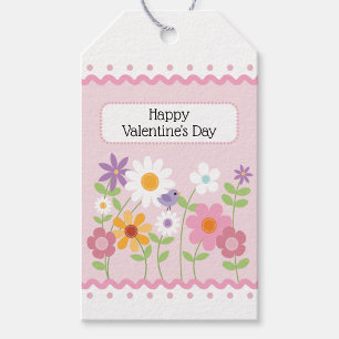 Pink Floral Customizable Valentine’s Day Gift Tags