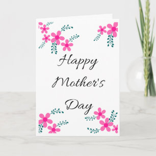 Pink Floral Cute Mom, Grandma Mother's day Card
