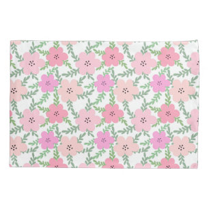Pink floral daisy pillowcase