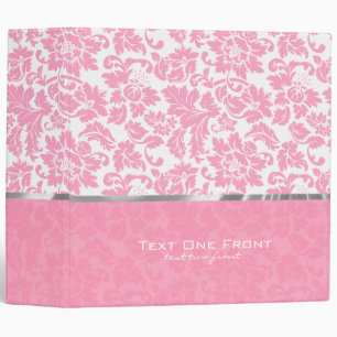 Pink Floral Damask Binder