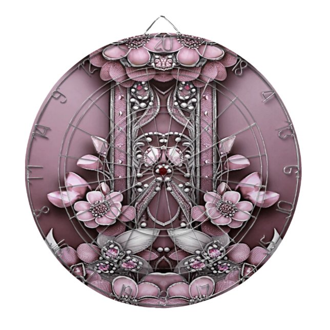 Pink Floral Dartboard (Front)