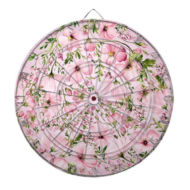 Pink Floral Dartboard (Front)