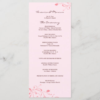 Pink Floral Decal Wedding Program