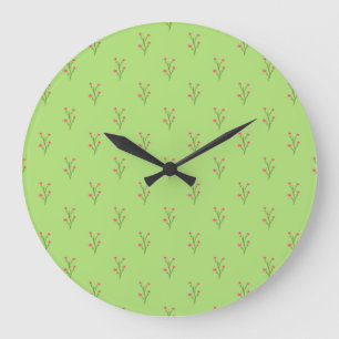 Pink Floral Decorative Pillows Large Clock