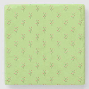 Pink Floral Decorative Pillows Stone Coaster