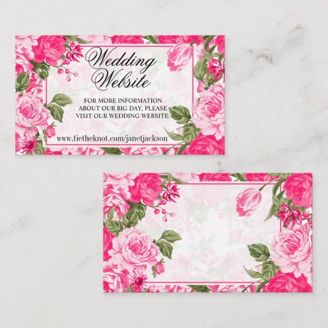 Pink Floral Design -  Create your own  Enclosure Card (Front/Back)