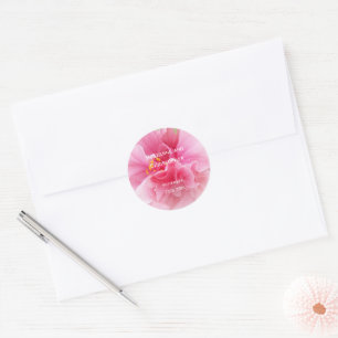 Pink Floral Design Wedding Classic Round Sticker