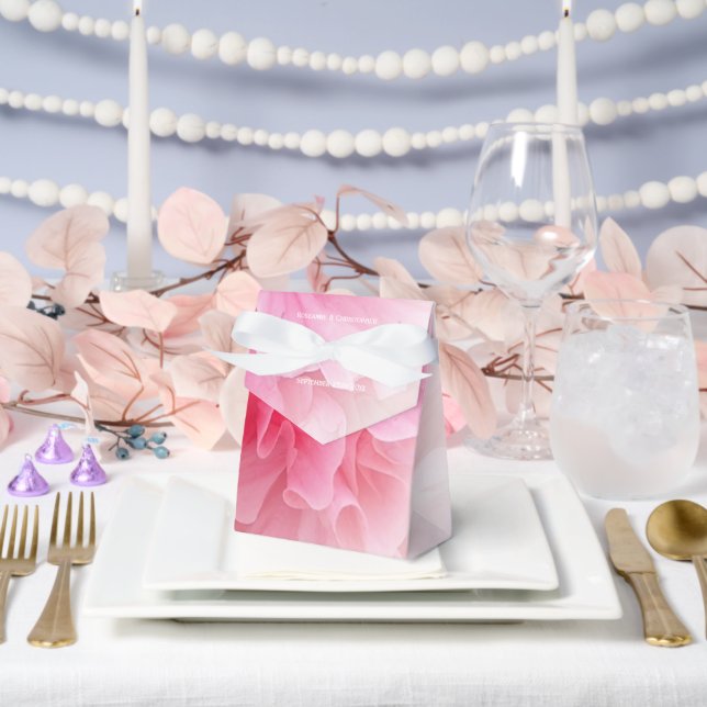 Pink Floral Design Wedding Favor Box (Wedding)