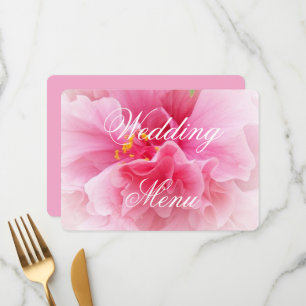 Pink Floral Design Wedding Menu