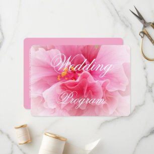 Pink Floral Design Wedding Program