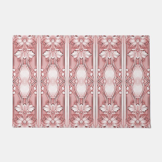 Pink Floral Doormat (Front)