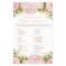 Pink Floral Double Sided Bridal Shower Games