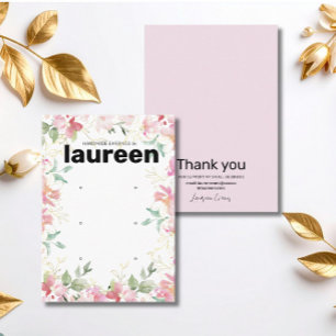 Pink Floral Earring Display Business Card