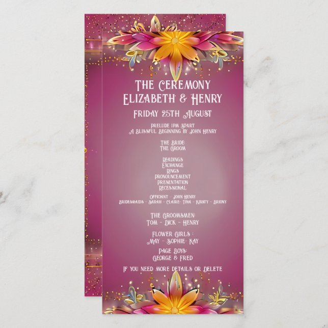 Pink Floral Elegance Wedding Collection (Front/Back)