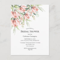Pink Floral Elegant Bridal Shower Invitation