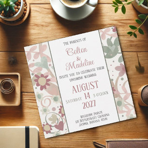 Pink Floral Elegant Modern Inspirivity Wedding  Invitation
