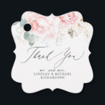 Pink Floral Elegant Thank You Favour Tags<br><div class="desc">Pink rose flowers thank you tags</div>
