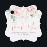 Pink Floral Elegant Thank You Favour Tags<br><div class="desc">Pink rose flowers thank you tags</div>
