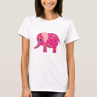 Pink Floral Elephant Apparel T-Shirt