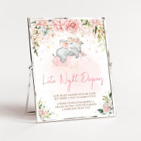 Pink Floral Elephant Late Night Diapers