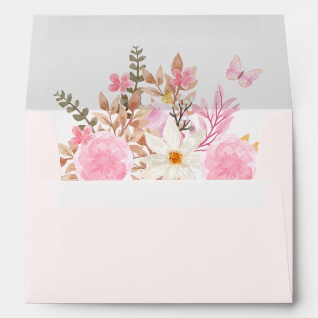 Pink floral  envelope (Back (Bottom))