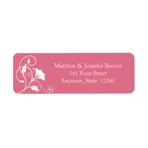 Pink Floral Envelope Return Address Labels