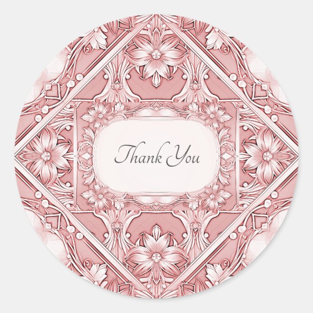 Pink Floral Envelope Seal Sticker (Front)