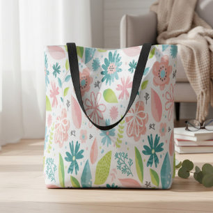 Pink Floral Everyday Tote Bag