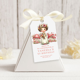 Pink Floral Fairy 4th Birthday Favour Gift Tags