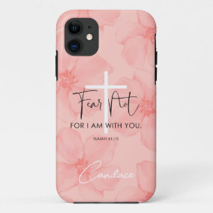 Pink Floral Fear Not Isaiah 41:10 Bible Verse Case-Mate iPhone Case